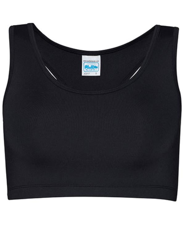 Just Cool - Cool Crop Top Dames Sport-BH - Zwart