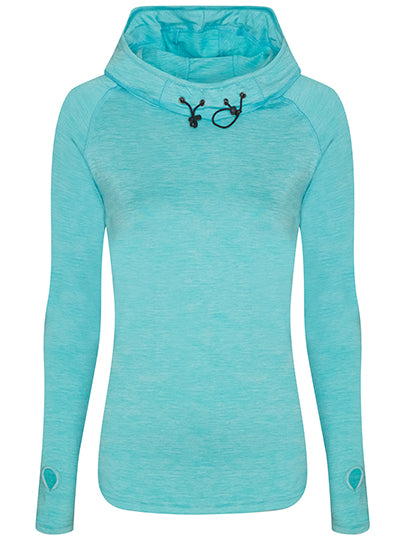 Just Cool - Cool Cowl Neck Dames Hoodie - Ocean Melange