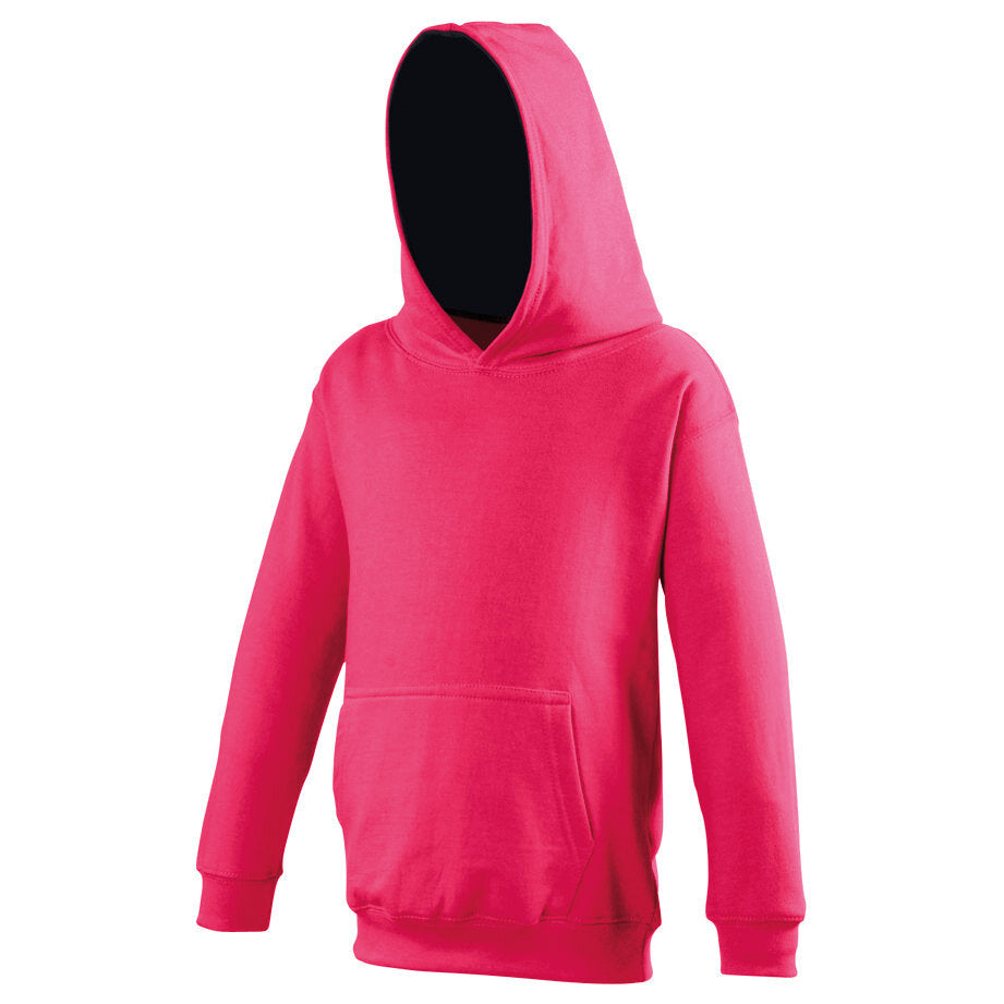 Just Hoods - Varsity Kinder Hoodie - Hot Pink/French Navy