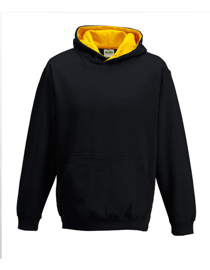Just Hoods - Varsity Kinder Hoodie - Jet Black/gold