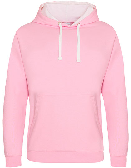 Just Hoods - Varsity Hoodie - Baby Pink/Arctic White