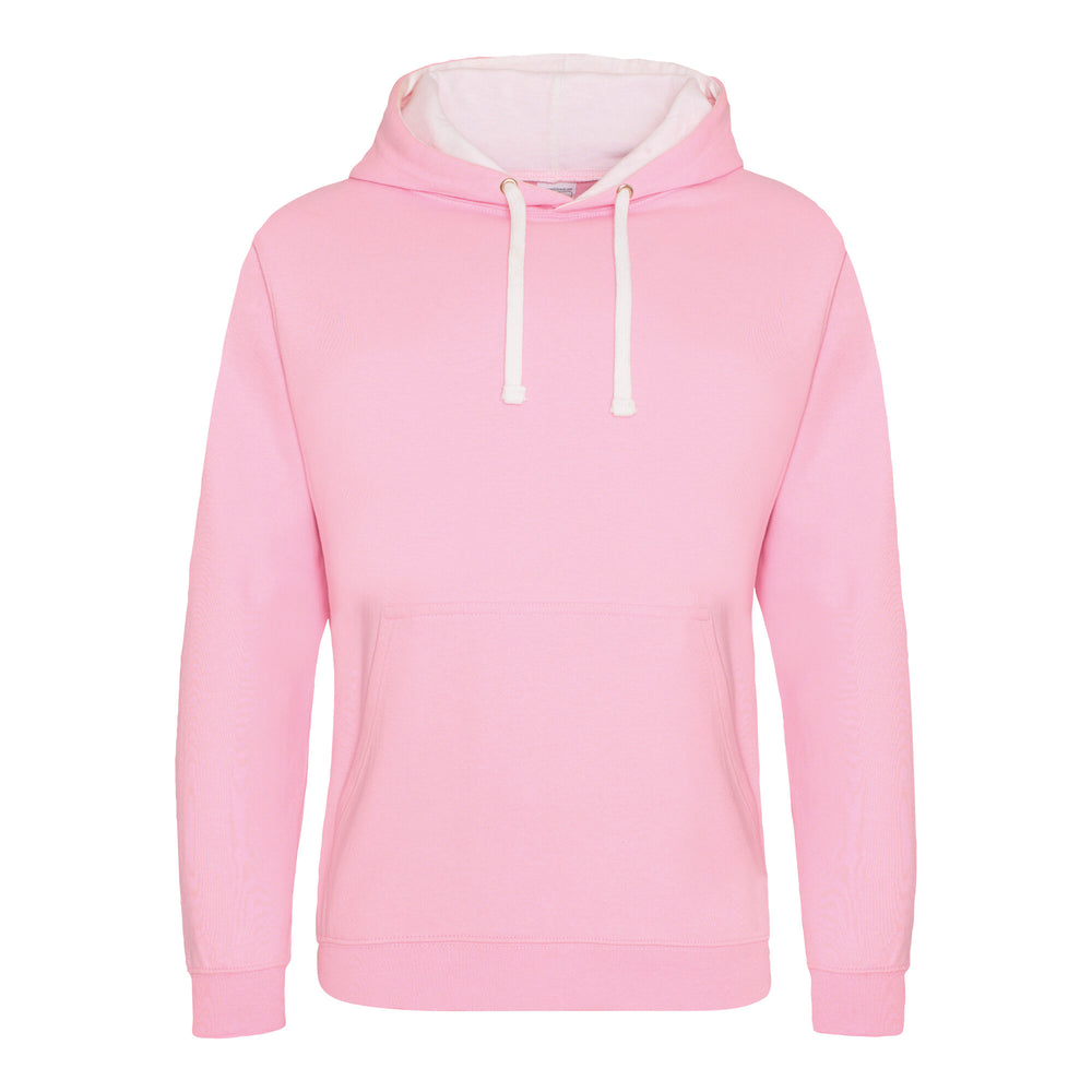 Just Hoods - Varsity Hoodie - Baby Pink/Arctic White