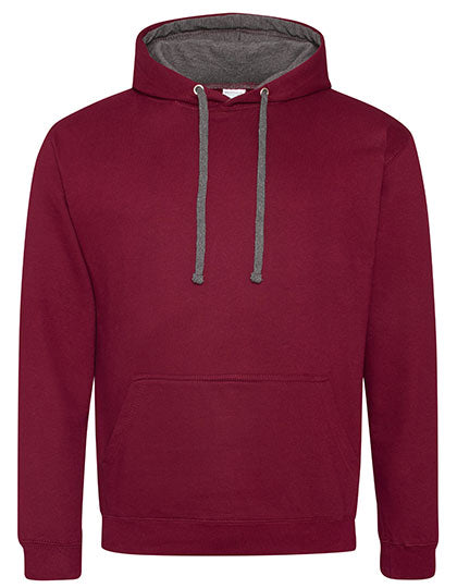 Just Hoods - Varsity Hoodie - Burgundy/Charcoal (Heather)