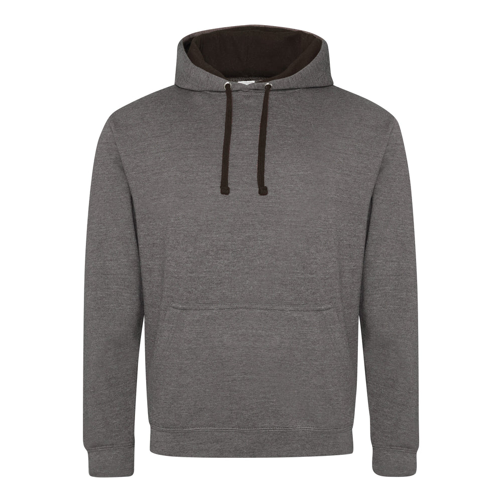 Just Hoods - Varsity Hoodie - Charcoal (Heather)/Jet Black