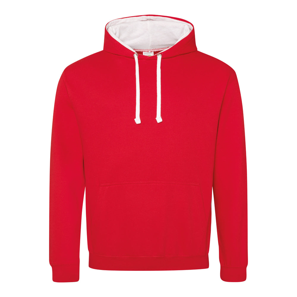 Just Hoods - Varsity Hoodie - Fire Red/Arctic White
