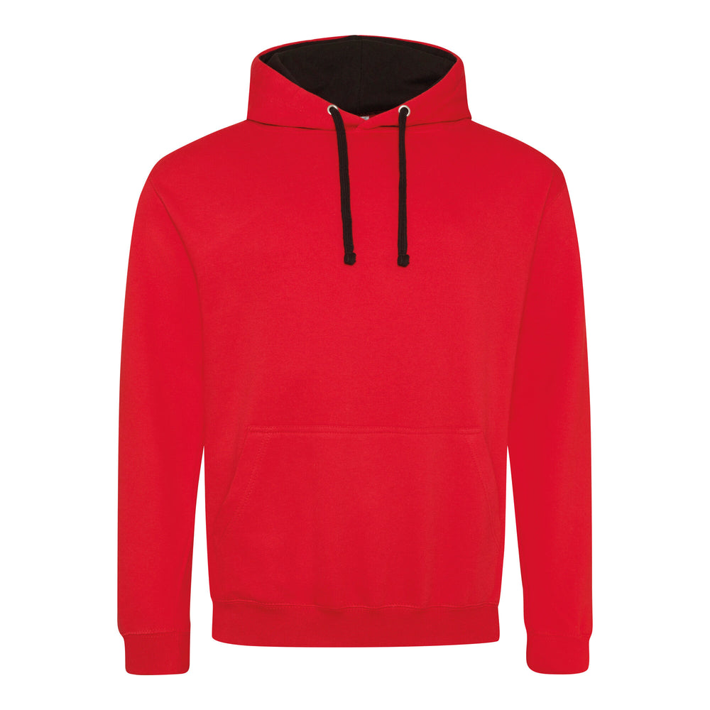 Just Hoods - Varsity Hoodie - Fire Red/Jet Black