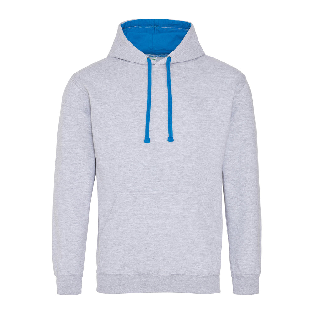 Just Hoods - Varsity Hoodie - Heather Grey/Sapphire Blue