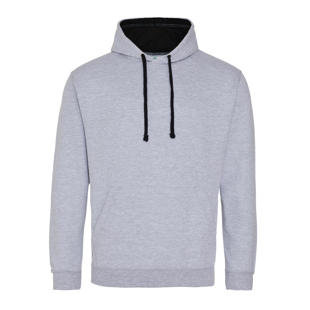 Just Hoods - Varsity Hoodie - Heather Grey/Jet Black