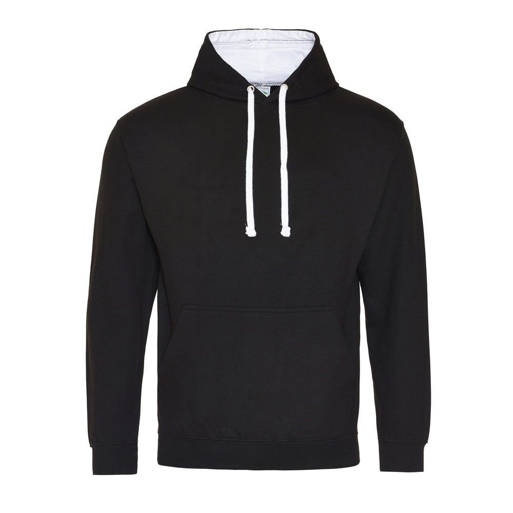 Just Hoods - Varsity Hoodie - Jet Black/Arctic White