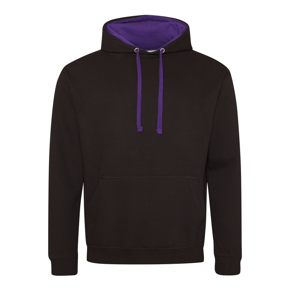 Just Hoods - Varsity Hoodie - Jet Black/Purple