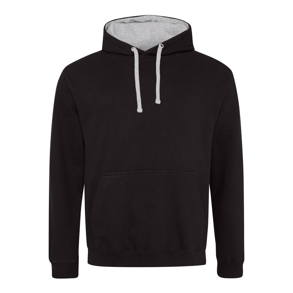 Just Hoods - Varsity Hoodie - Jet Black/Heather Grey