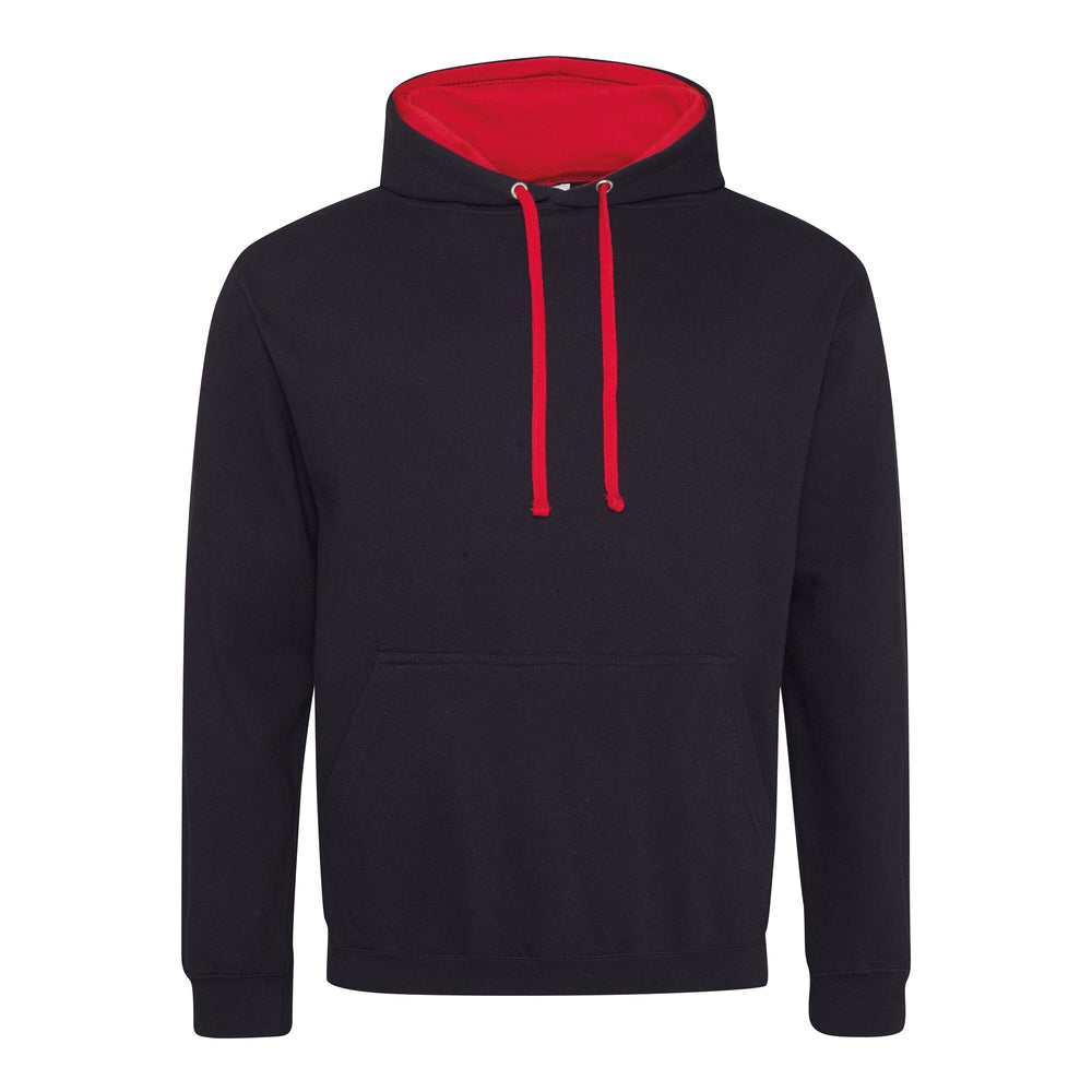 Just Hoods - Varsity Hoodie - Jet Black/Fire Red