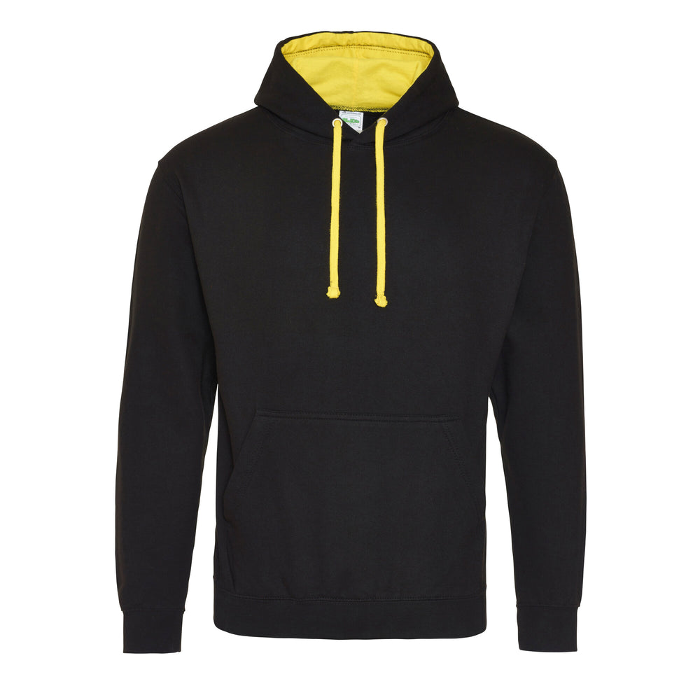 Just Hoods - Varsity Hoodie - Jet Black/Sun Yellow