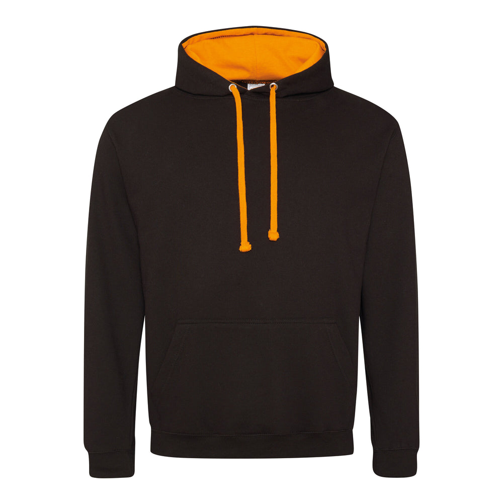 Just Hoods - Varsity Hoodie - Jet Black/Orange Crush