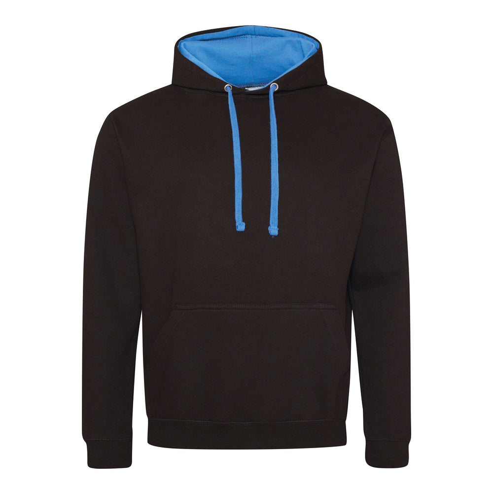 Just Hoods - Varsity Hoodie - Jet Black/Sapphire Blue