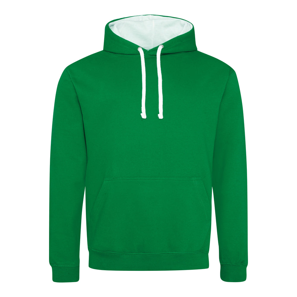 Just Hoods - Varsity Hoodie - Kelly Green/Arctic White