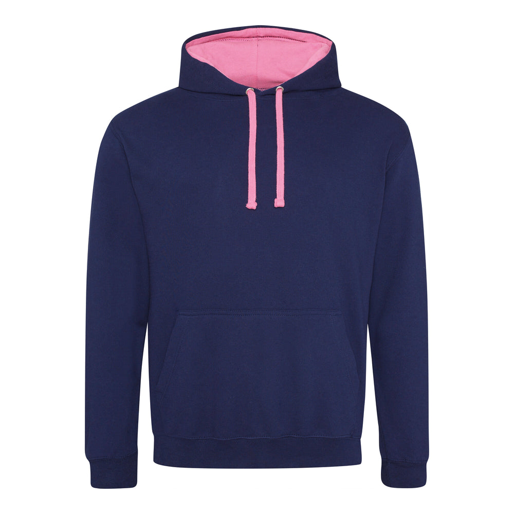 Just Hoods - Varsity Hoodie - Oxford Navy/Candyfloss Pink