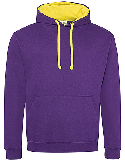 Just Hoods - Varsity Hoodie - Purple/Sun Yellow