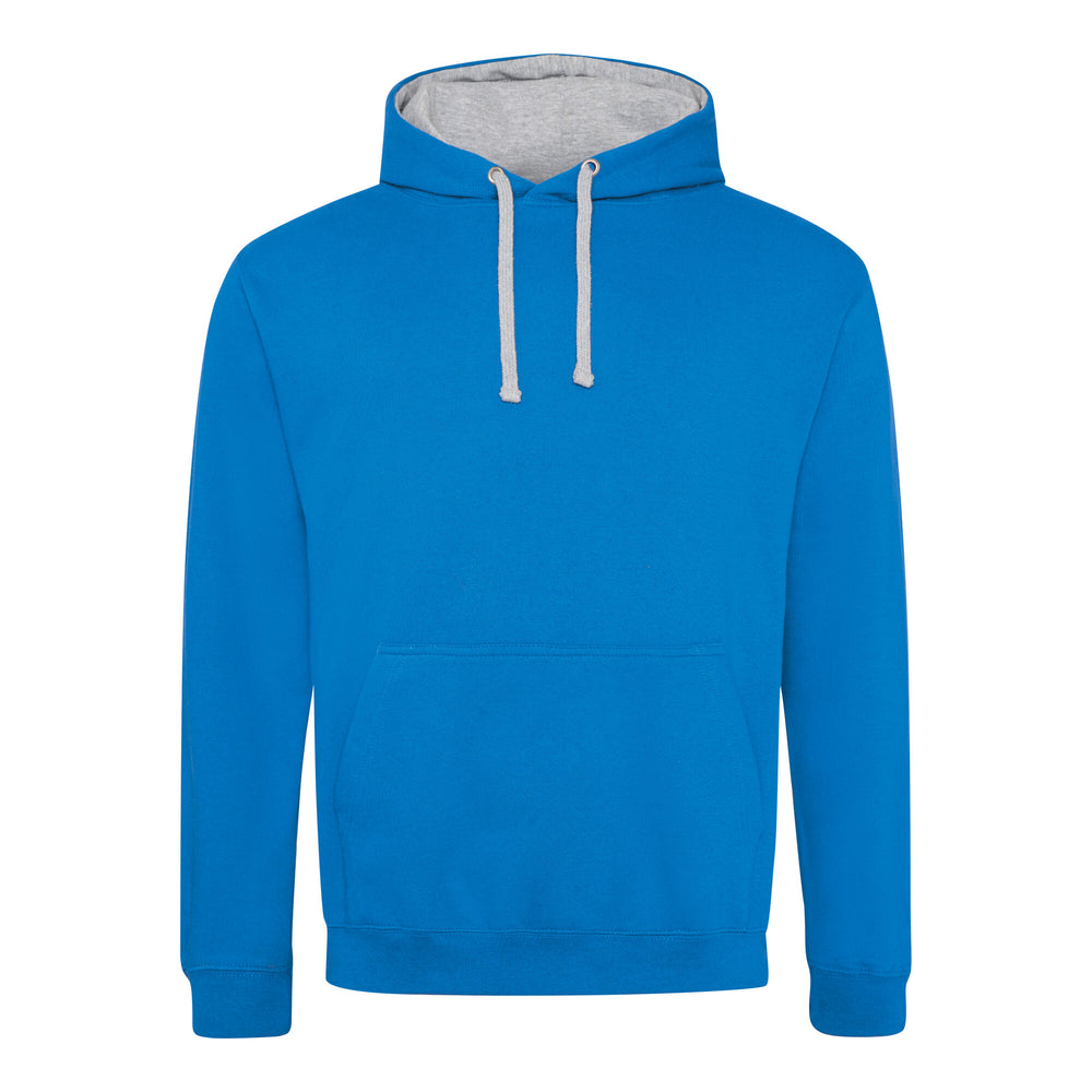 Just Hoods - Varsity Hoodie - Sapphire Blue/Heather Grey