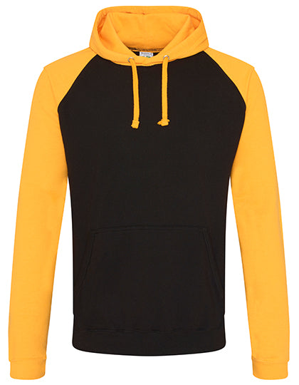 Just Hoods - Baseball Hoodie - Jet Black/Gold
