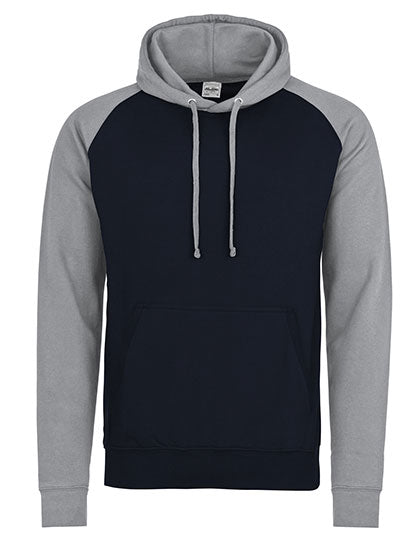 Just Hoods - Baseball Hoodie - Oxford Navy/Heather Grey