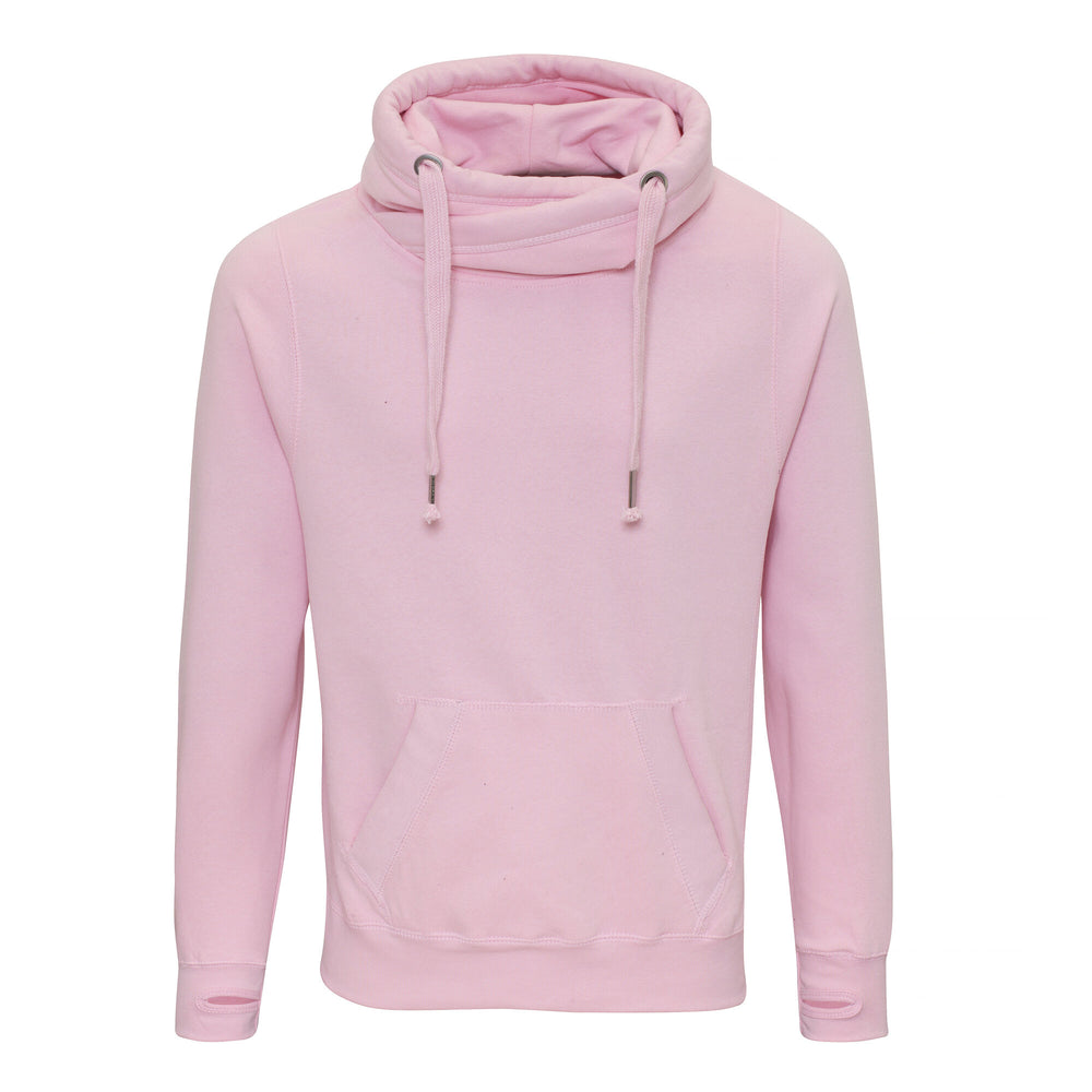 Just Hoods - Cross Neck Hoodie - Baby Pink