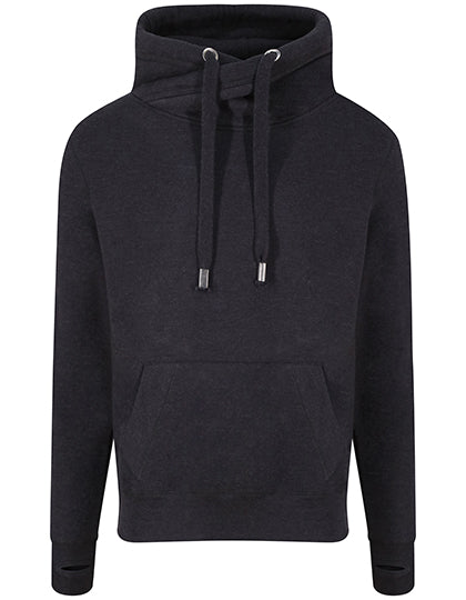 Just Hoods - Cross Neck Hoodie - Black Smoke