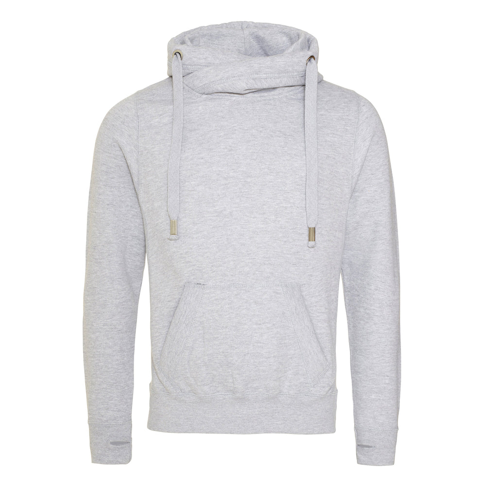Just Hoods - Cross Neck Hoodie - Heather Grey