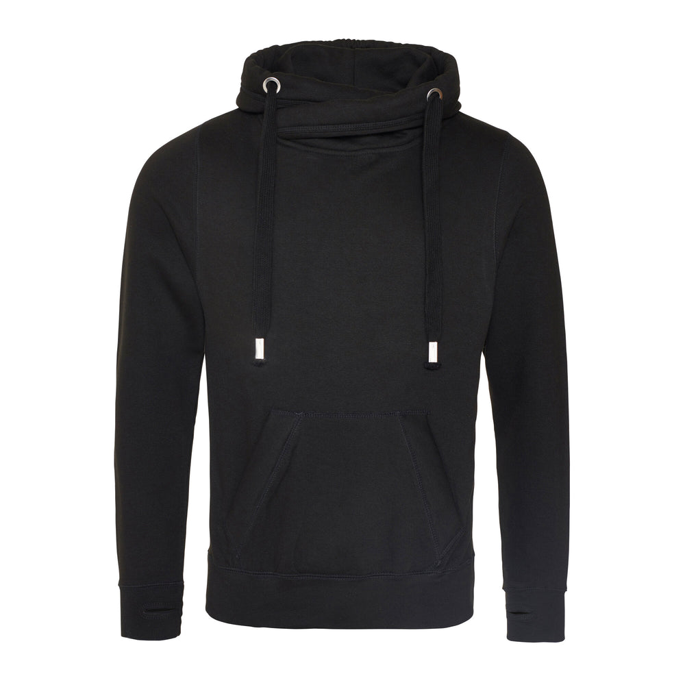 Just Hoods - Cross Neck Hoodie - Jet Black