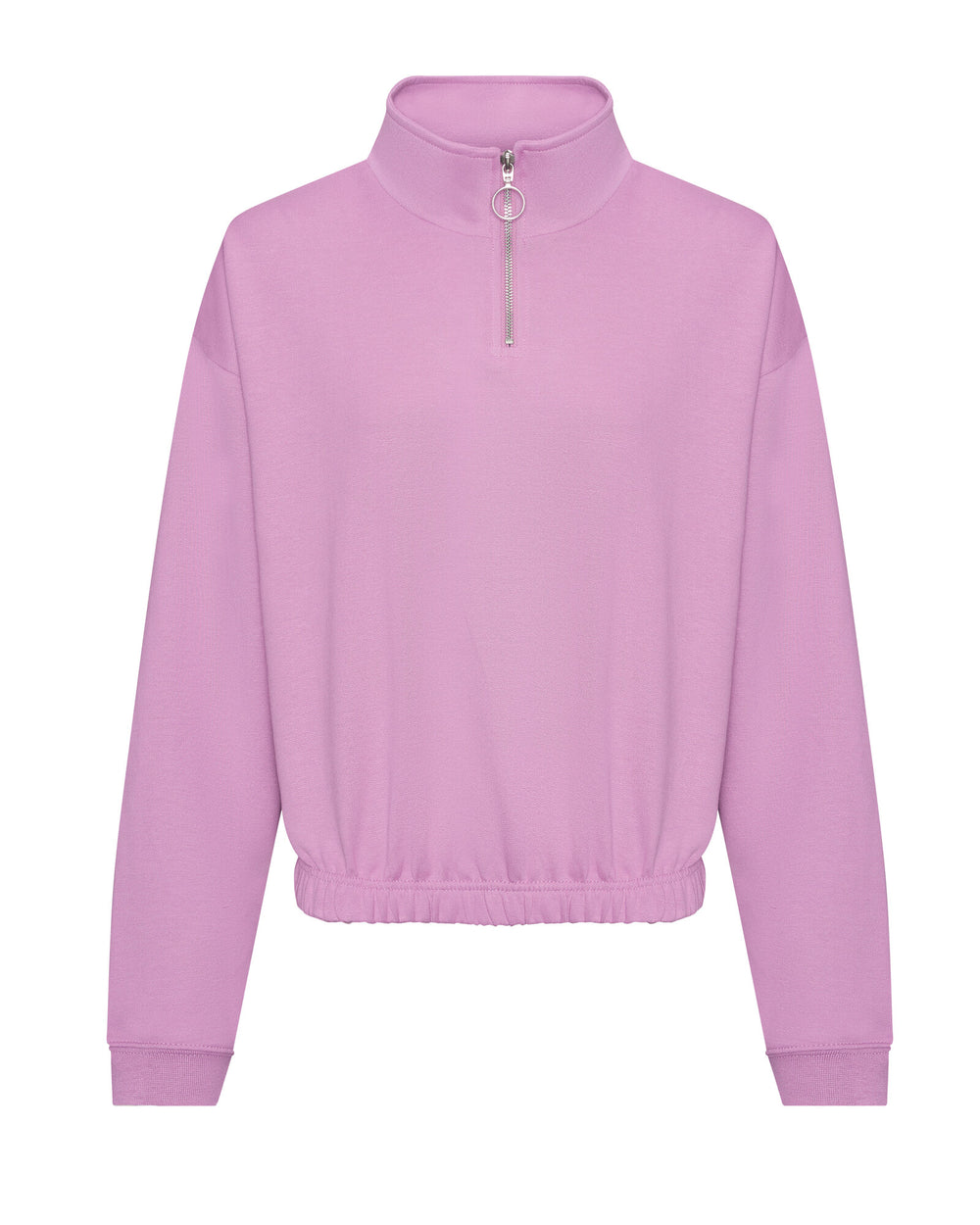 Just Hoods - Cropped 1/4 Dames Zip Sweater - Lavender