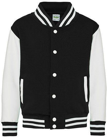 Just Hoods - Kids´ Varsity Jacket - Jet Black / White