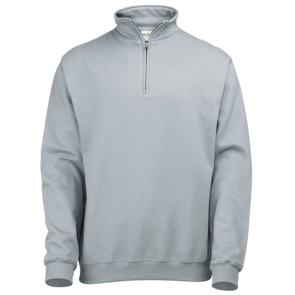 Just Hoods -  1/4 Zip Sweater - Heather Grey