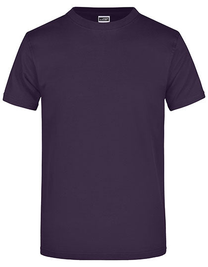 James & Nicholson - Rond Zwaargewicht T-Shirt - Aubergine