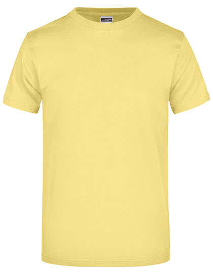 James & Nicholson - Rond Zwaargewicht T-Shirt - Light Yellow