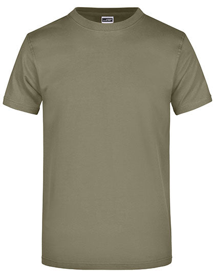 James & Nicholson - Rond Zwaargewicht T-Shirt - Olive