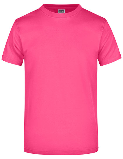 James & Nicholson - Rond Zwaargewicht T-Shirt - Pink