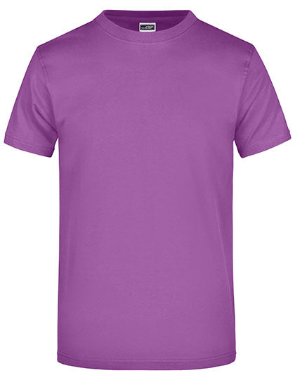 James & Nicholson - Rond Zwaargewicht T-Shirt - Purple