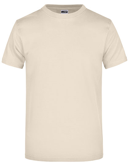 James & Nicholson - Rond Zwaargewicht T-Shirt - Stone