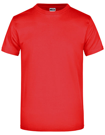 James & Nicholson - Rond Zwaargewicht T-Shirt - Tomato