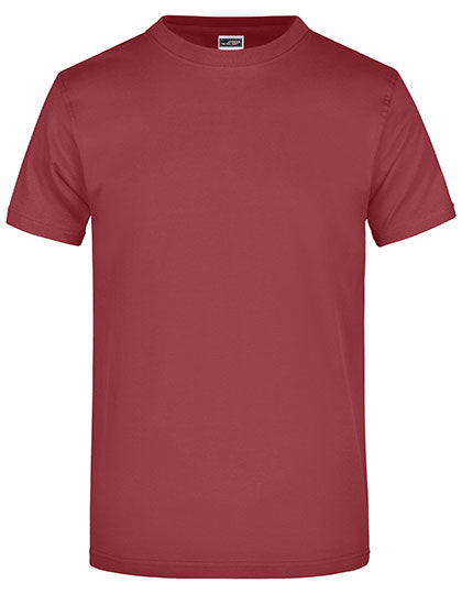 James & Nicholson - Rond Zwaargewicht T-Shirt - Wine