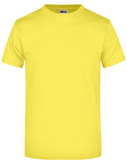 James & Nicholson - Rond Zwaargewicht T-Shirt - Yellow