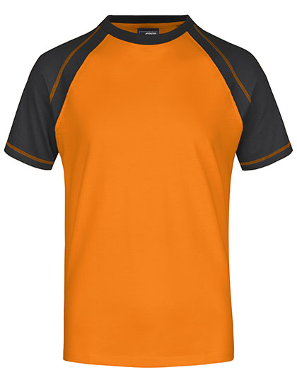 James & Nicholson - Raglan T-Shirt – Orange/Black