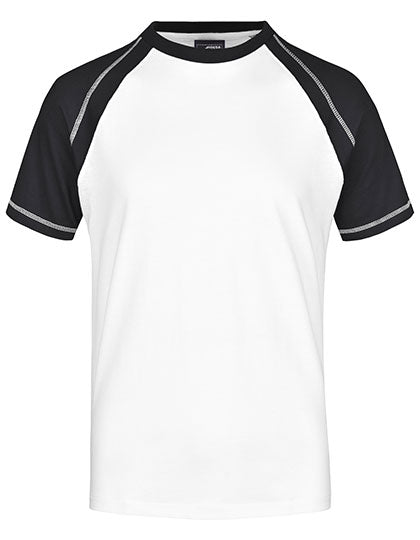 James & Nicholson - Raglan T-Shirt – White/Black