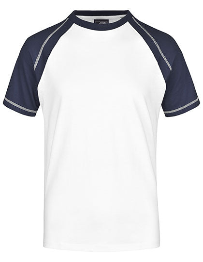 James & Nicholson - Raglan T-Shirt – White/Navy