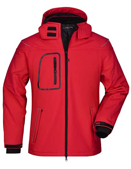 James & Nicholson - Winter Softshel Jas - Red