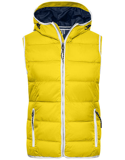 James & Nicholson - Maritime Dames Bodywarmer - Sun Yellow/White