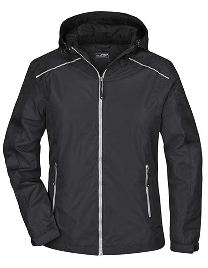 James & Nicholson - Regenjas Dames - Black/Silver (Effen)