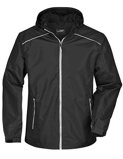 James & Nicholson - Regenjas - Black/Silver (Effen)