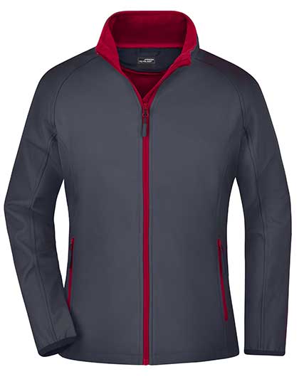 Daiber - Ladies´ Promo Softshell Jacket - Iron Grey / Red