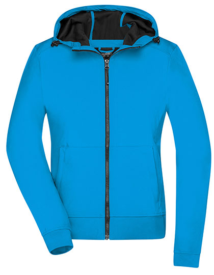 Daiber - Ladies´ Hooded Softshell Jacket - Blue / Black